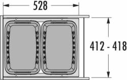 Hailo Laundry-Carrier 450 33/33, 66 L frontkihúzású mosodai tároló rendszer 2.Kép