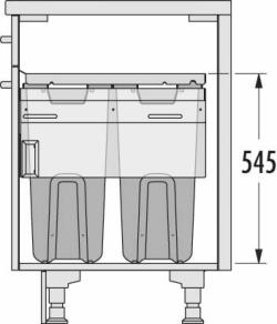 Hailo Laundry-Carrier 450 33/33, 66 L frontkihúzású mosodai tároló rendszer 3.Kép
