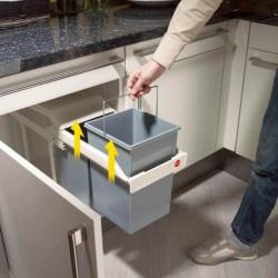 HAILO Multi-Box duo L (2X14L) Nyíló ajtó mögé szemetes 2.Kép