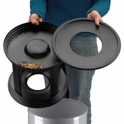 Hailo ProfiLine Safe Plus XL grey hulladékgyűjtő, tűzálló peremmel + hamut 3.Kép