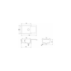 EVIDO Cubo XL 6S compact gránit mosogató 860x500 bézs 2.Kép