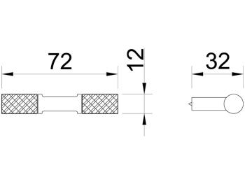 BÚTORFOGANTYÚ 72 mm MATT FEKETE 2.Kép