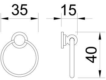 BÚTORFOGANTYÚ 40 mm ANTIKOLT BRONZ 2.Kép