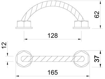 BÚTORFOGANTYÚ 8279-165 I 128mm BÉZS 2.Kép