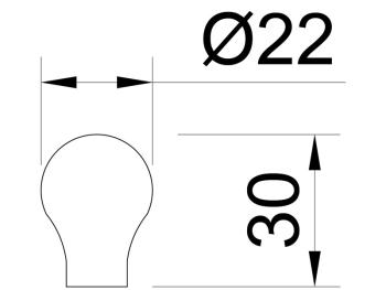 BÚTORFOGANTYÚ  GOMB 30mm SÁRGA 2.Kép