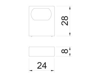 BÚTORFOGANTYÚ GOMB 24x8x28 mm NIKKEL 2.Kép