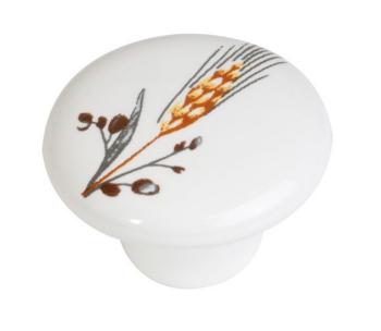 BÚTORFOGANTYÚ GOMB E039-26 ÁTM:38 BÚZAKALÁSZ PORCELÁN 1.Kép