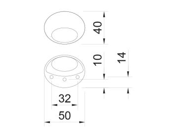 BÚTORFOGANTYÚ LIRO AURA 32MM MATT NIKKEL 2.Kép