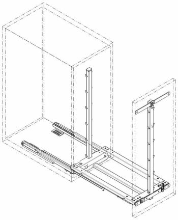 Kesseböhmer DISPENSA Junior III. vasalat szett 300 mm fenéklapra szerelhető , kosarak nélkül Silver Kép