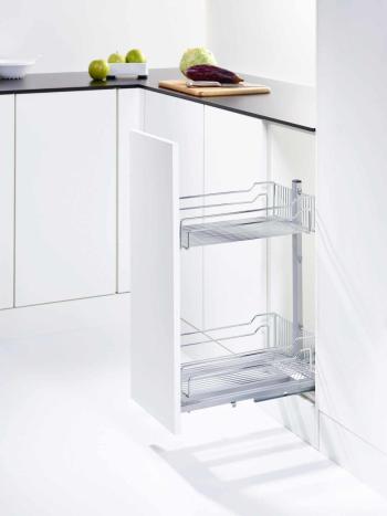 Kesseböhmer DISPENSA Junior III. vasalat szett 600 mm fenéklapra szerelhető , kosarak nélkül Silver 2.Kép