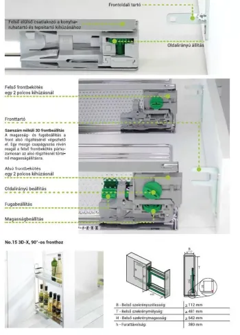 Kesseböhmer No.15 Classic fémrács Chrome 3D állítási lehetőséggel +Tepsi tartó 2.Kép