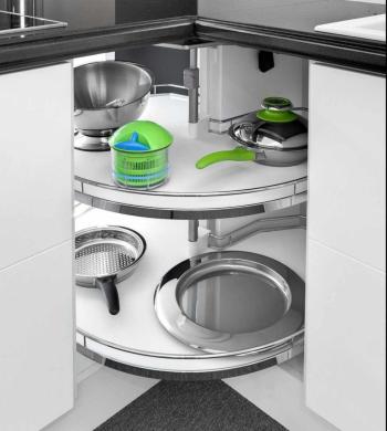 Kesseböhmer Revo 90 tálca szett 800mm ARENAplus classic Chrome/Icewhite 2 polc Kép