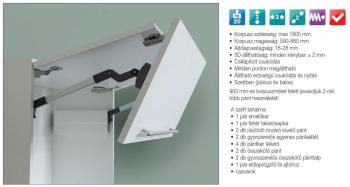 FDS FELNYÍLÓ VASALAT FDS TST VÍZSZINTES HARMONIKA 650-729mm 7-11,6kg-ig FEHÉR 2.Kép