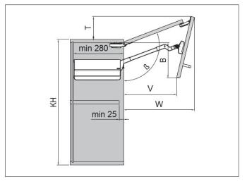 FDS FELNYÍLÓ VASALAT FDS TST VÍZSZINTES HARMONIKA 730-799mm 3,2-6,5kg-ig FEHÉR 3.Kép