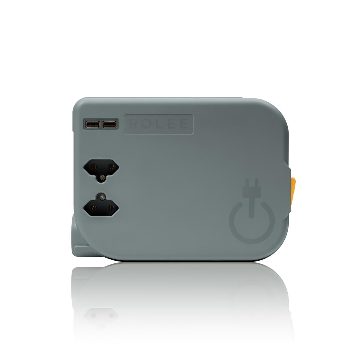 ROLEE M Grafitszürke (4 m kábel) 2 db USB, 2 db földeletlen aljzat