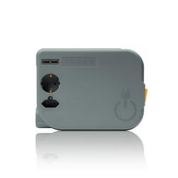 ROLEE L Grafitszürke (3,5 m kábel) 2 db USB, 1 db földelt, 1 db földeletlen aljzat 1.Kép
