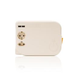 ROLEE L Gyöngyfehér (3,5 m kábel) 2 db USB, 1 db földelt, 1 db földeletlen aljzat 1.Kép