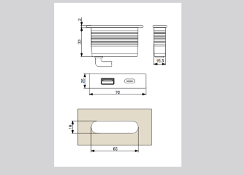 ASA Plastici Versapick töltőpont - tégla lap USB A + USB C, fém ház, inox fekete 2.Kép