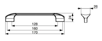 Citterio Giulio XR05 fogantyú, 160 mm, p ártinás öntöttvas 2.Kép