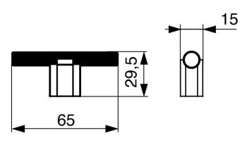 Citterio Giulio XH60 gombfogantyú, 16 mm , matt fekete 2.Kép