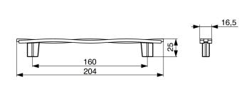 Citterio Giulio XR04 fogantyú, 160 mm, p olírozott króm 2.Kép