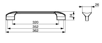 Citterio Giulio XR05 fogantyú, 352 mm, p ártinás öntöttvas 2.Kép