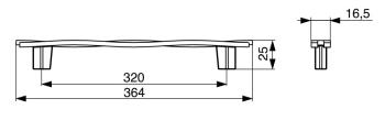 Citterio Giulio XR04 fogantyú, 320 mm, m att szálcsiszolt bronz 2.Kép