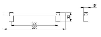 Citterio Giulio XH49 fogantyú, 320 mm, p olírozott króm / matt fekete 2.Kép
