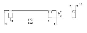 Citterio Giulio XH49 fogantyú, 572 mm, m att arany/matt fekete 2.Kép
