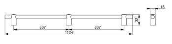 Citterio Giulio XH49 fogantyú, 1074 mm, polírozott króm/matt fekete 2.Kép