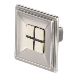 Citterio Giulio XR29 gombfogantyú, kicsi , matt nikkel / porcelán 1.Kép