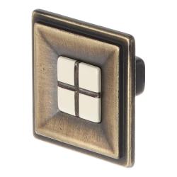 Citterio Giulio XR29 gombfogantyú, kicsi , matt bronz / porcelán 1.Kép