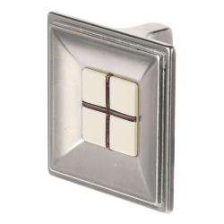 Citterio Giulio XR29 gombfogantyú, nagy, 32 mm, matt nikkel / porcelán 1.Kép