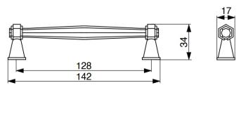 Citterio Giulio XR24 fogantyú, 128 mm, p ártinás öntöttvas 2.Kép