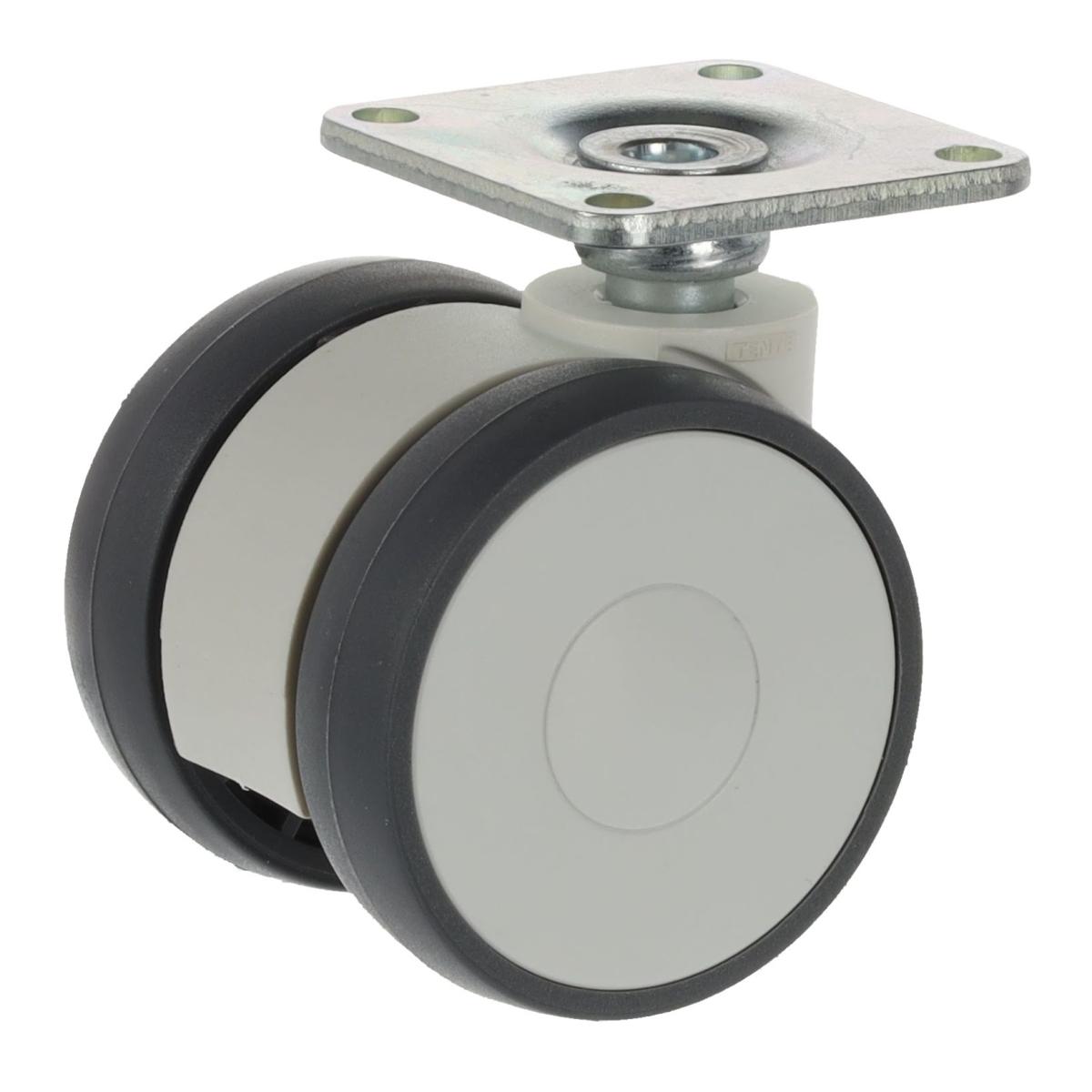 Tente 5920 Linea bútorgörgő D50, talp 42 x42 mm, puha futófelület, világosszürke