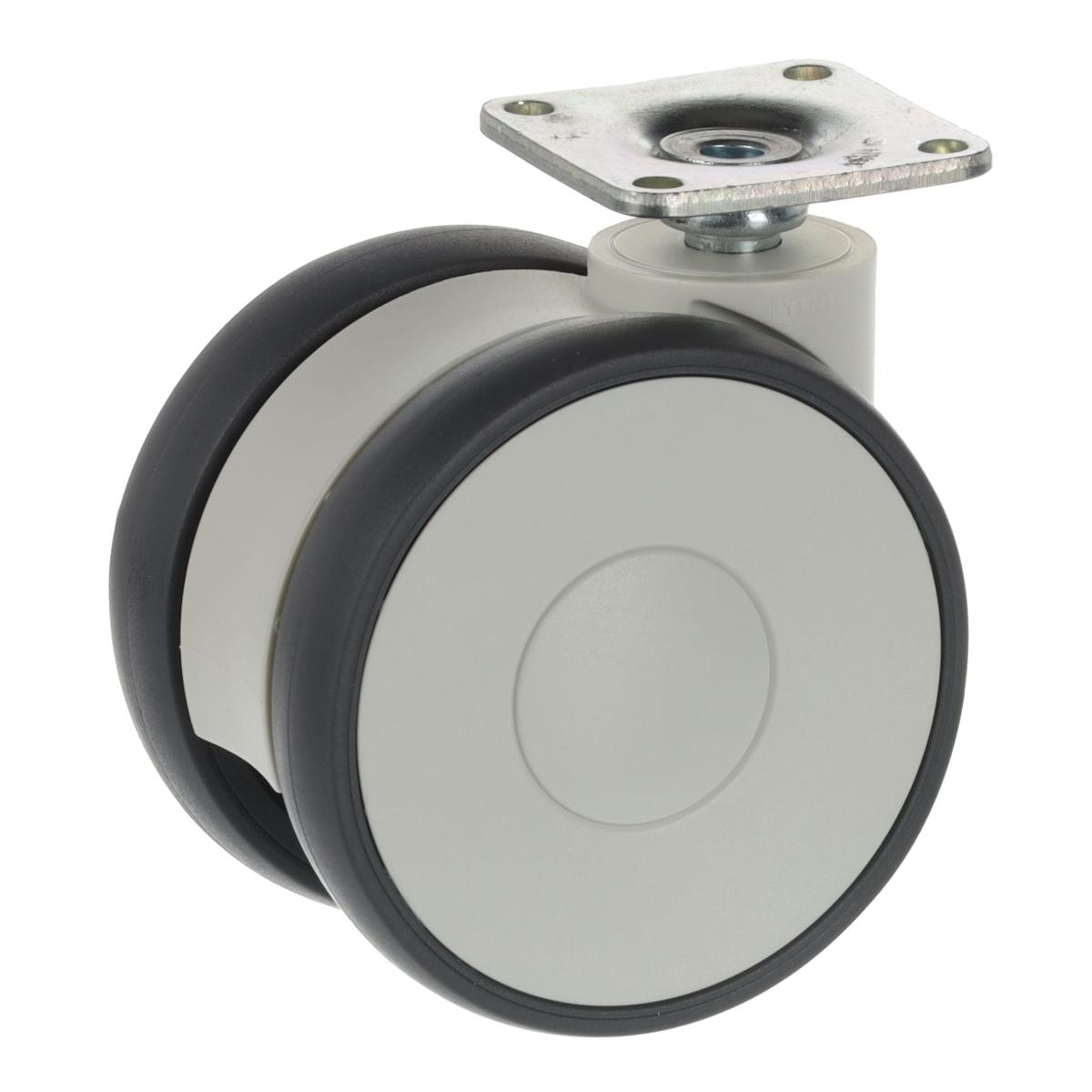 Tente 5920 Linea bútorgörgő D75, talp 42 x42 mm, puha futófelület, világosszürke