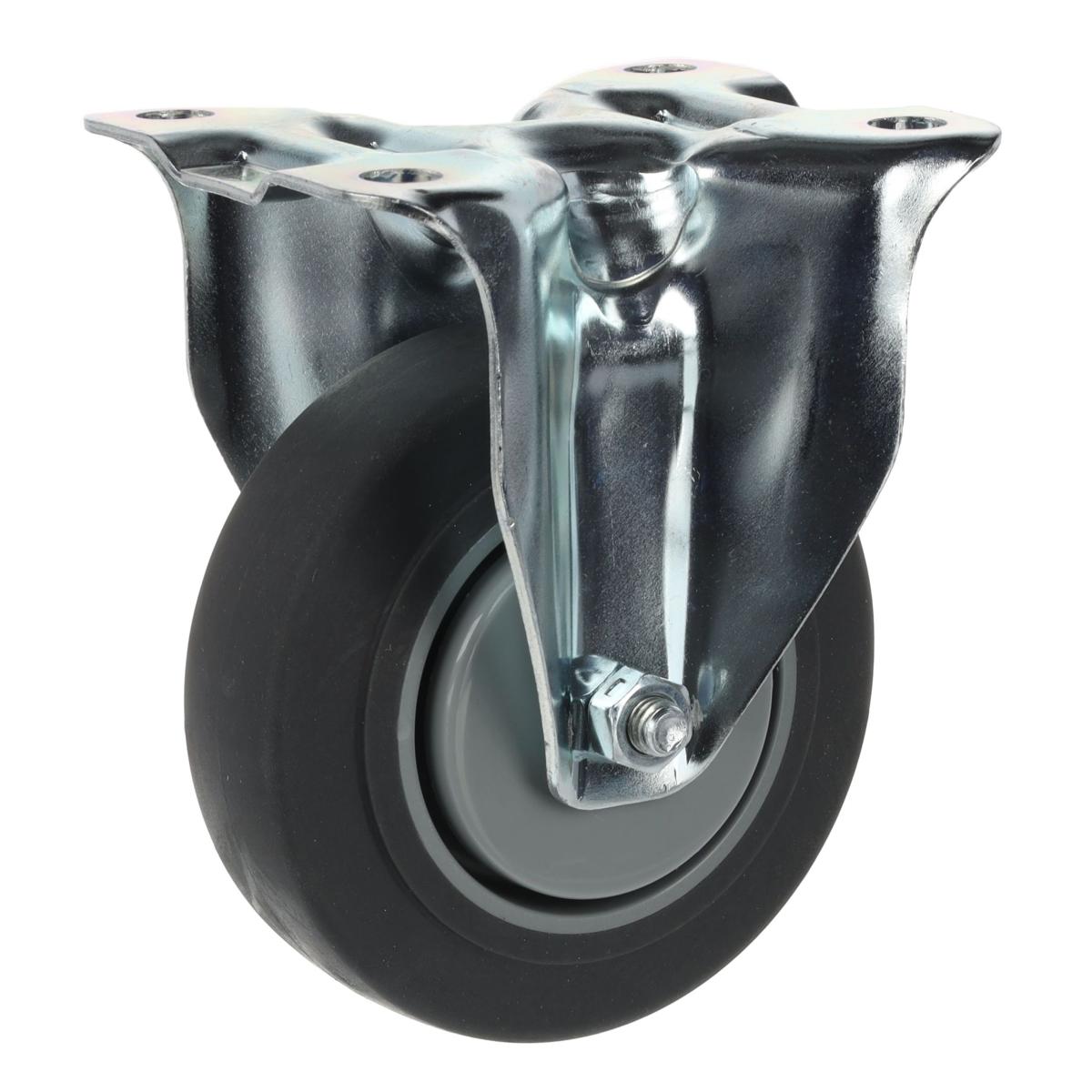 Tente 3478 Alpha bútorgörgő, D100, talp 103x85 mm, puha futófelület, fix, fém/sz ürke