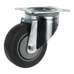 Tente 3470 Alpha bútorgörgő, D100, talp 105x80 mm, puha futófelület, fém/szürke 1.Kép