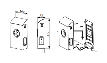 SFL Born, csatlakozó Schuko (1×) + 2× la pos aljzat USB A 2 A (2×), 2 m vezeték, matt fekete 3.Kép