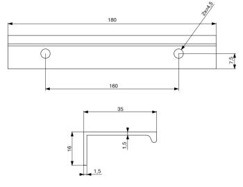 RiexTouch XP01 profilfogantyú csavaros 160mm matt fekete 2.Kép