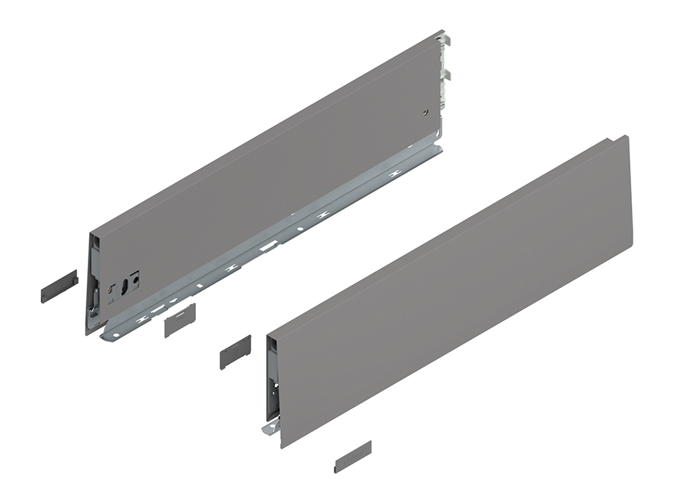 BLUM MERIVOBOX kávamag. K (129 mm)NH =300 mm, jobb+bal indiumszürke matt