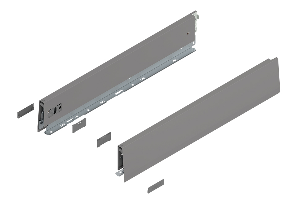 BLUM MERIVOBOX káva, mag.  M (91 mm), NH 270 mm, jobb+bal indiumszürke matt