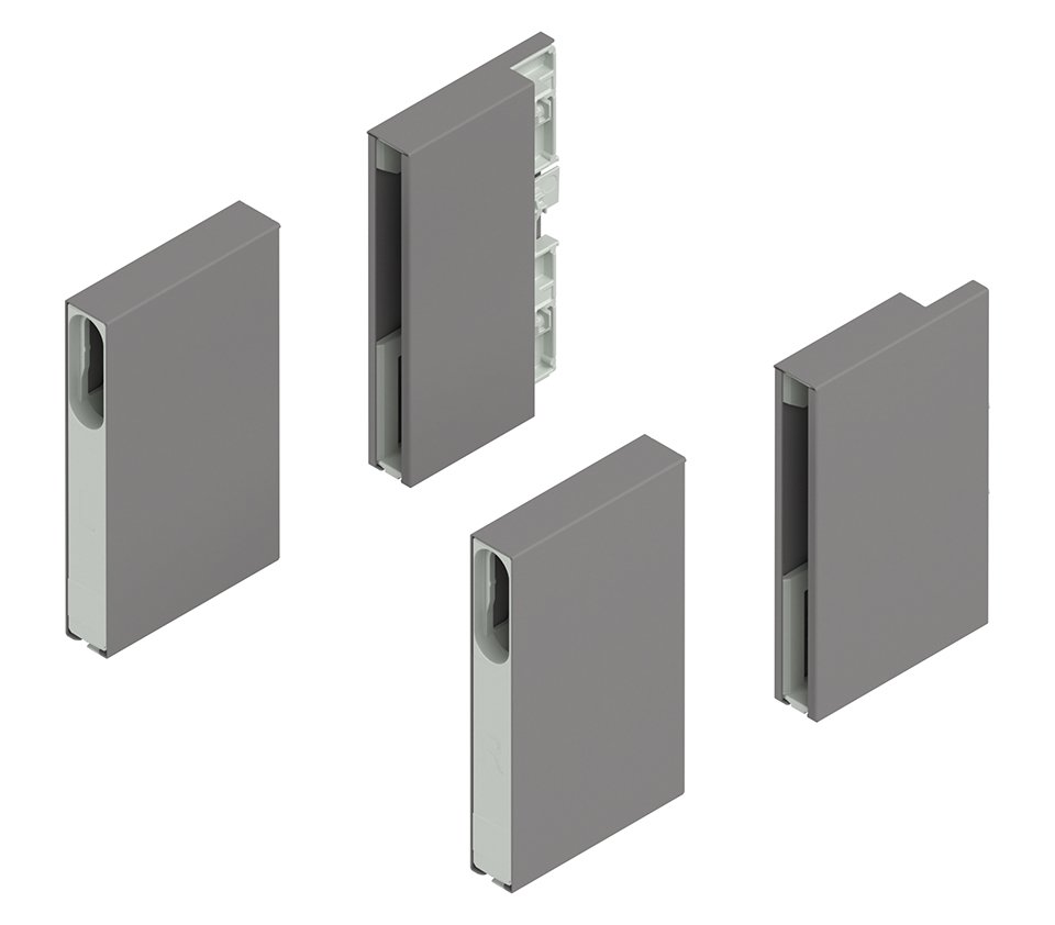 BLUM MERIVOBOX BOXCOVER, mag.  E, jobb+bal indiumszürke matt