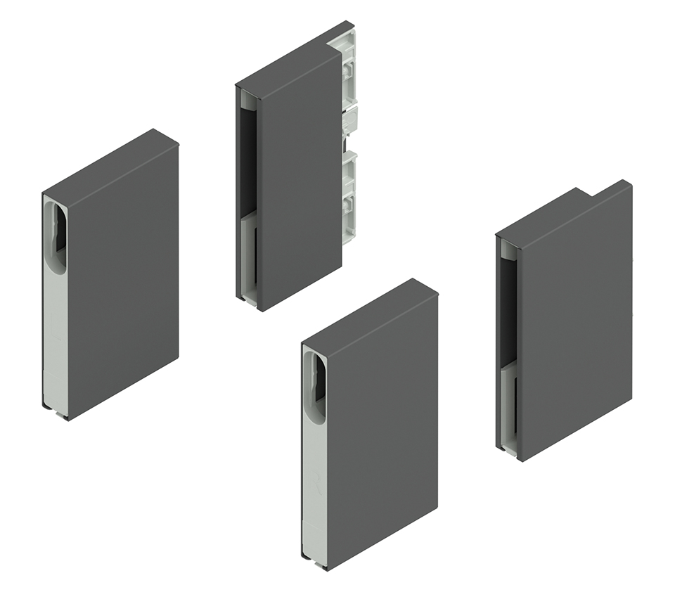 BLUM MERIVOBOX BOXCOVER, mag.  E, jobb+bal Orionszürke matt