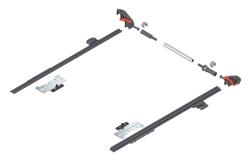 BLUM MERIVOBOX oldalstabilizátor KSZ=1400 mmteljes kihúzás R7037 galamb NH=400 mm 1.Kép