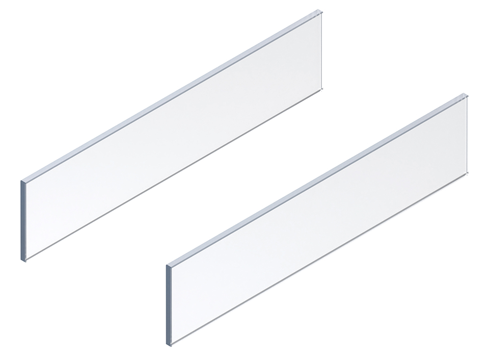BLUM MERIVOBOX  fiókold mag. elem - old. magasság E (95 mm)  =600 mm  üveg á 2 db készlben Átlátszó
