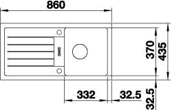BLANCO FAVUM 45S gránit mosogató 860x435 kávé exc.nélkül 2.Kép