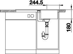 BLANCO FAVUM 45S gránit mosogató 860x435 kávé exc.nélkül 3.Kép