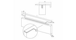Fogantyú  Viefe LINEAR 19 élre ültethető 897mm, alumínium, szálcsiszolt 3.Kép