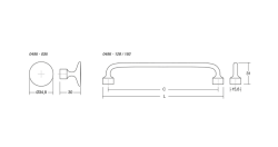 Fogantyú  Viefe FLOID 128mm, fém, antik sárgaréz 3.Kép